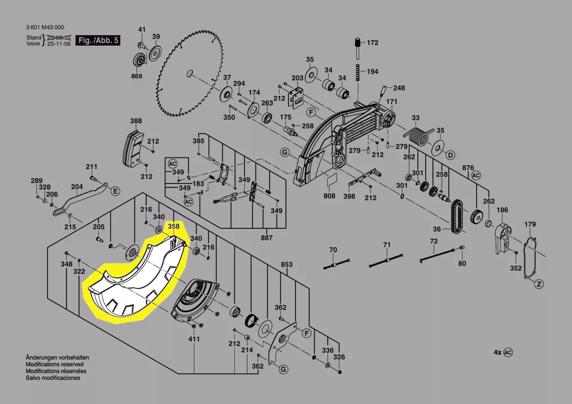 Capot de protection lame réf. 1 609 B04 872 BOSCH